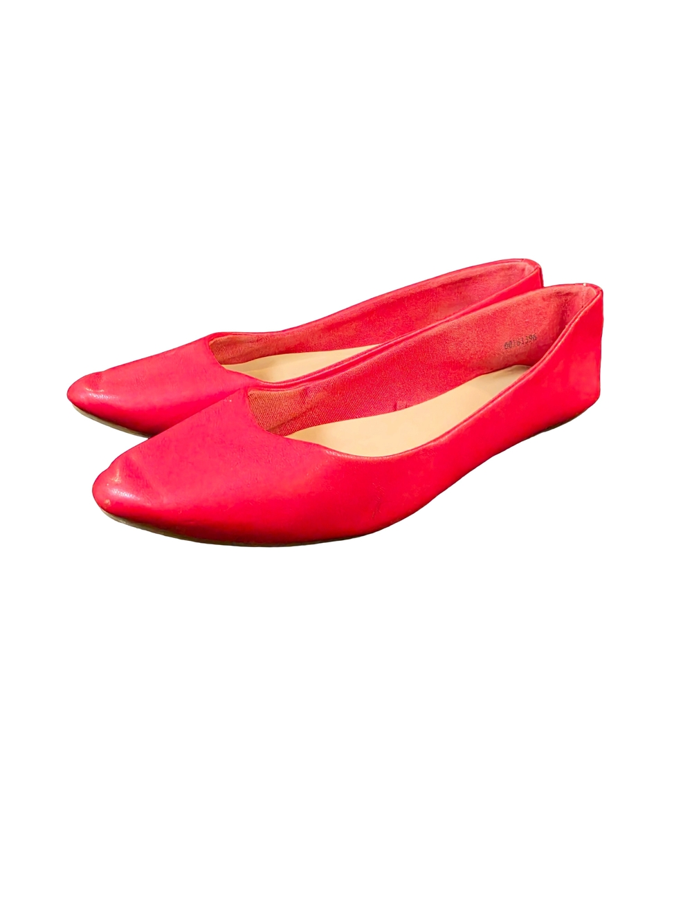 Forever 21 Women's Red Pointed Toe Ballet Flats Size 8 Slip-On Casual Shoes